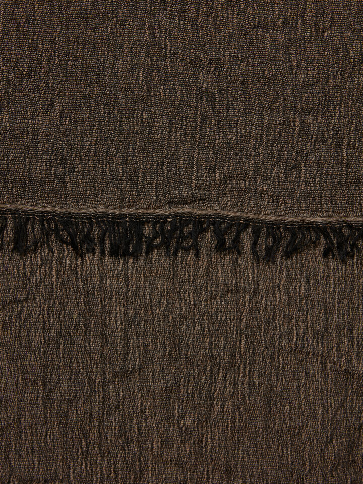 Brown yarn dyed scarf - null - Brown | Sisley image number 2